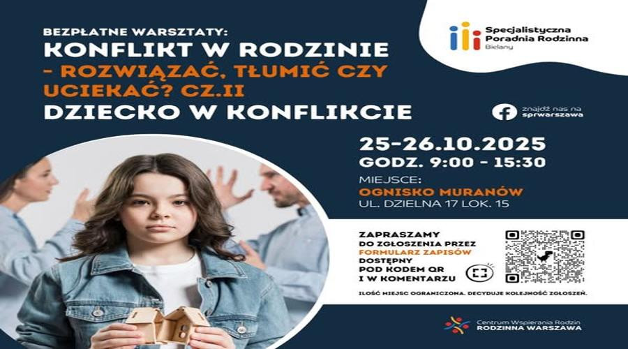 Warsztat „Konflikt w rodzinie – rozwiązać, tłumić czy uciekać?” cz. II „Dziecko w konflikcie”
