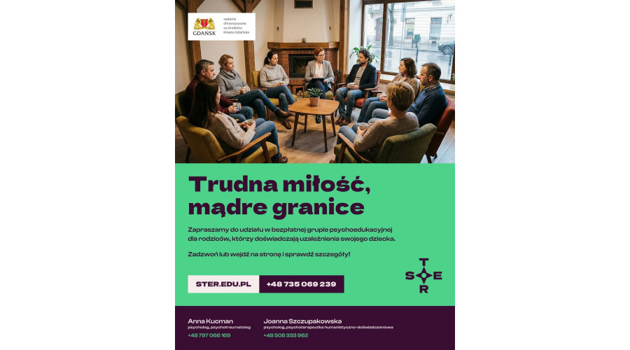 Bezpłatna grupa psychoedukacyjna dla rodziców dzieci uzależnionych Gdańsk