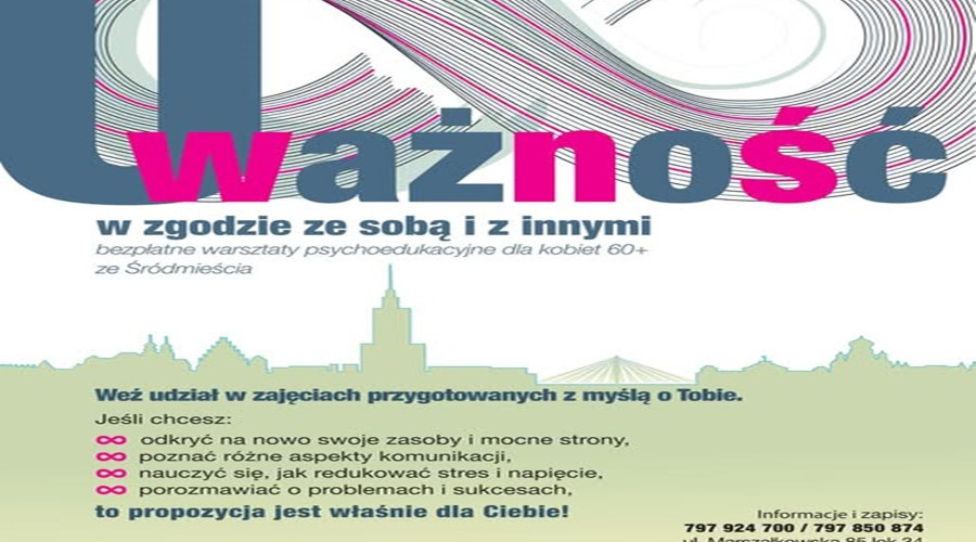 Bezpłatny projekt wspierający dobrostan i rozwój osobisty  kobiet 60+ Warszawa Śródmieście
