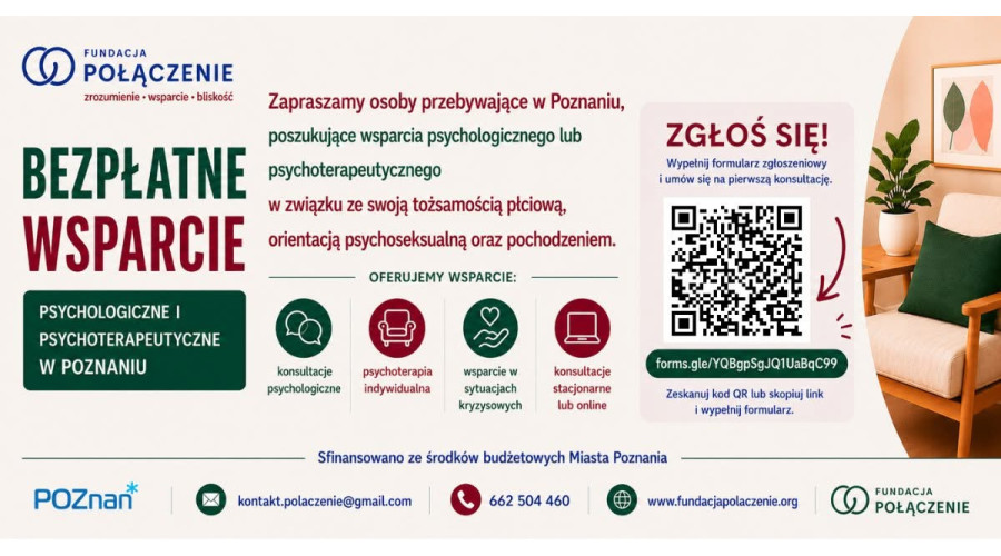Bezpłatne wsparcie psychologiczne i psychoterapeutyczne