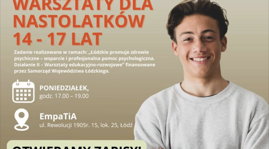 Bezpłatne warsztaty psychologiczne dla nastolatków w Łodzi
