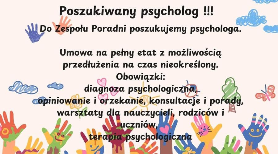 Poszukiwany psycholog Bartoszyce