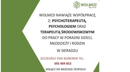 Praca dla psychologa, psychoterapeuty, terapeuty środowiskowegow Sieradzu