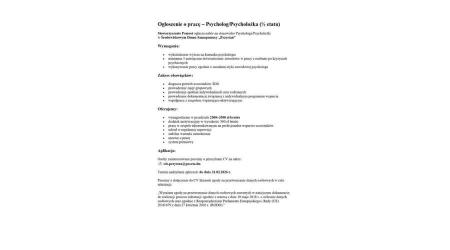 Praca dla psychologa w Łodzi