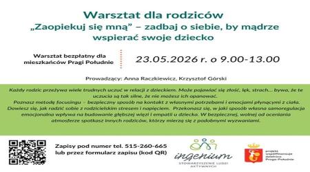 Bezpłatne warsztaty dla rodziców mieszkających na Pradze Południe