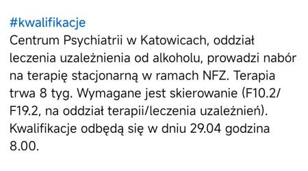 Leczenie uzależnienia na NFZ w Katowicach