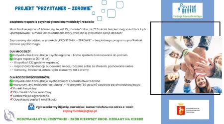 Bezpłatne wsparcie psychologiczne dla młodzieży i rodzic&oacute;w